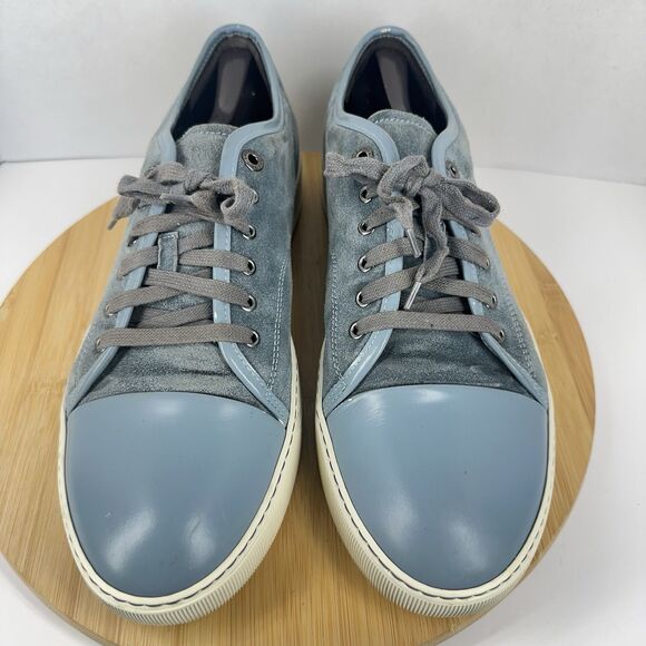 Lanvin DBB1 Suede And Patent Leather Sneakers Shoes Men's Size 12EU 13US Gray - Picture 3 of 15